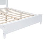 Cadre de lit plateforme en bois pleine grandeur, lit plateforme de style rétro