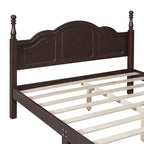 Cadre de lit plateforme en bois pleine grandeur, lit plateforme de style rétro
