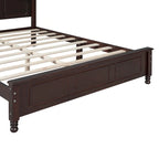 Cadre de lit plateforme en bois pleine grandeur, lit plateforme de style rétro