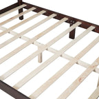 Cadre de lit plateforme en bois pleine grandeur, lit plateforme de style rétro