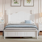 Cadre de lit plateforme en bois pleine grandeur, lit plateforme de style rétro