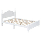Cadre de lit plateforme en bois pleine grandeur, lit plateforme de style rétro
