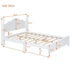 Cadre de lit plateforme en bois pleine grandeur, lit plateforme de style rétro