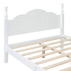 Cadre de lit plateforme en bois pleine grandeur, lit plateforme de style rétro