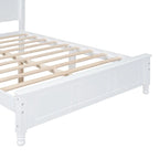 Cadre de lit plateforme en bois pleine grandeur, lit plateforme de style rétro