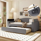 Lit de repos en polaire double avec accoudoirs de rangement et lit gigogne, capitonné, lit d'enfant peu encombrant