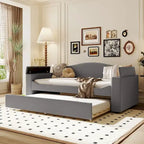 Lit de repos en polaire double avec accoudoirs de rangement et lit gigogne, capitonné, lit d'enfant peu encombrant
