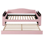 Lit de repos en polaire double avec accoudoirs de rangement et lit gigogne, capitonné, lit d'enfant peu encombrant