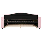 Lit de repos en polaire double avec accoudoirs de rangement et lit gigogne, capitonné, lit d'enfant peu encombrant
