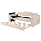 Lit de repos en polaire double avec accoudoirs de rangement et lit gigogne, capitonné, lit d'enfant peu encombrant