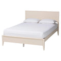 Lit plateforme cannelé en bois de style Mid-Century, aucun sommier tapissier requis, cadre solide, mobilier de chambre à coucher