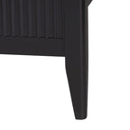 Lit plateforme cannelé en bois de style Mid-Century, aucun sommier tapissier requis, cadre solide, mobilier de chambre à coucher