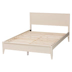 Lit plateforme cannelé en bois de style Mid-Century, aucun sommier tapissier requis, cadre solide, mobilier de chambre à coucher