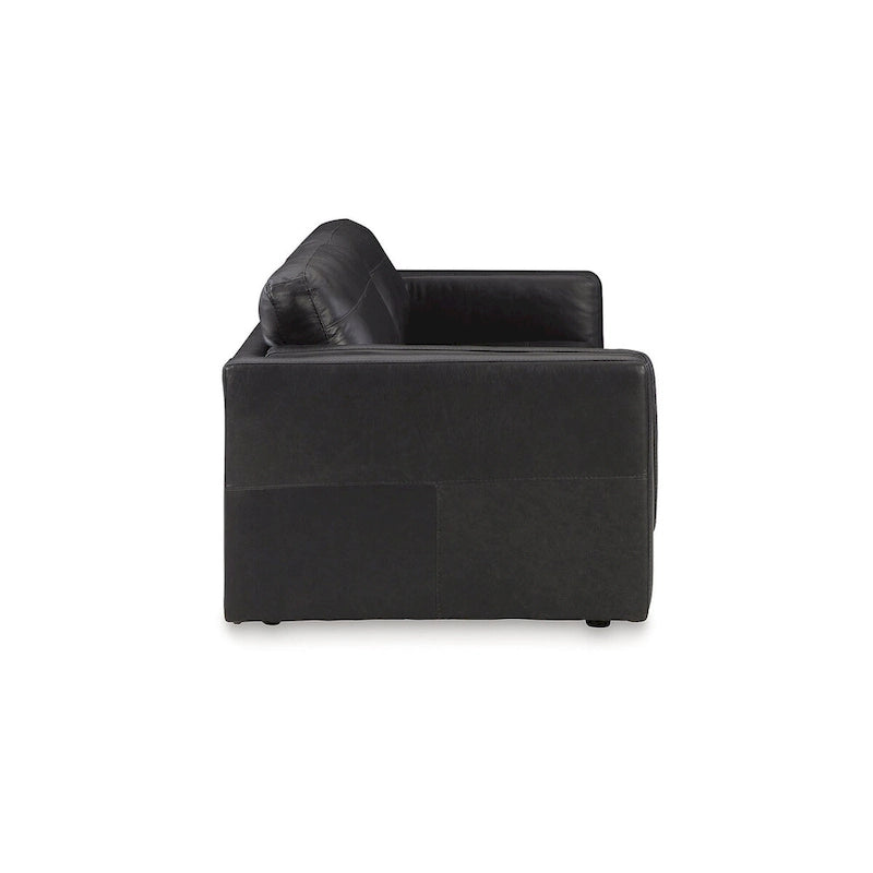 Canapé 3 places en cuir Onyx, côtés en similicuir, base plate, 96" L x 41" P x 35" H