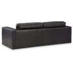 Canapé 3 places en cuir Onyx, côtés en similicuir, base plate, 96" L x 41" P x 35" H
