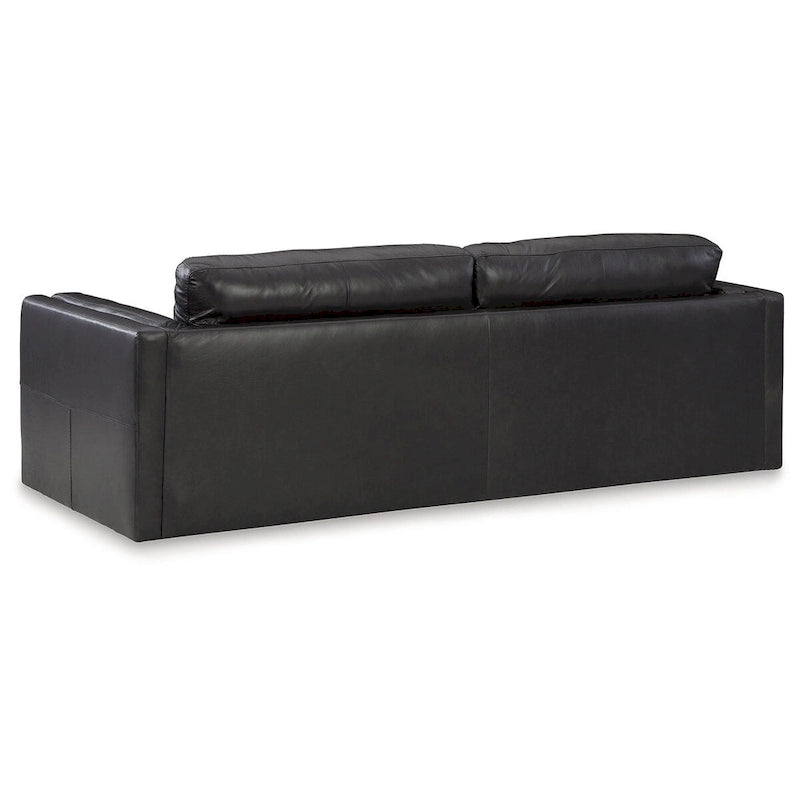 Canapé 3 places en cuir Onyx, côtés en similicuir, base plate, 96" L x 41" P x 35" H