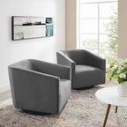 Fauteuil pivotant en velours de performance Twist (lot de 2)
