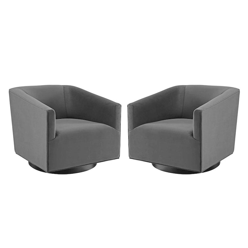 Fauteuil pivotant en velours de performance Twist (lot de 2)