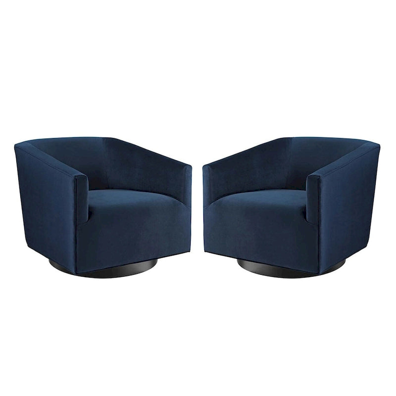 Fauteuil pivotant en velours de performance Twist (lot de 2)