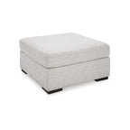 Grand Pouf Repose-Pieds Blanc Cassé, Coussin Moelleux, Repose-Pieds de Salon