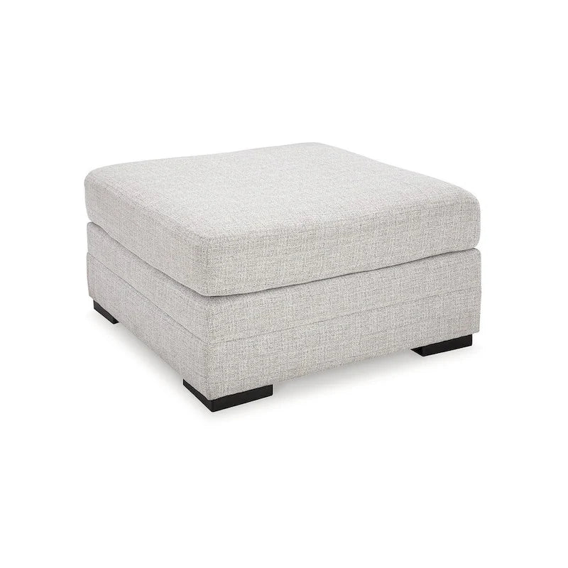 Grand Pouf Repose-Pieds Blanc Cassé, Coussin Moelleux, Repose-Pieds de Salon