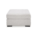 Grand Pouf Repose-Pieds Blanc Cassé, Coussin Moelleux, Repose-Pieds de Salon
