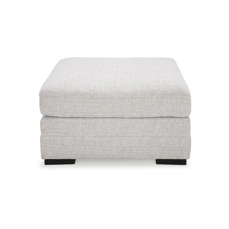 Grand Pouf Repose-Pieds Blanc Cassé, Coussin Moelleux, Repose-Pieds de Salon