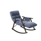 Fauteuil à bascule en velours avec repose-pieds
