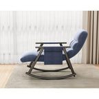 Fauteuil à bascule en velours avec repose-pieds