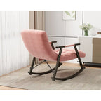 Fauteuil à bascule en velours avec repose-pieds