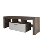 Meuble TV 51" pour téléviseurs jusqu'à 55", lumières LED à couleurs changeantes, console multimédia moderne avec rangement