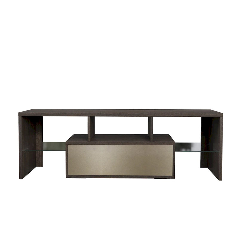 Meuble TV 51" pour téléviseurs jusqu'à 55", lumières LED à couleurs changeantes, console multimédia moderne avec rangement