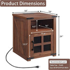 Table d'appoint avec station de recharge - 18P x 18L x 24H