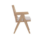 Fauteuil 24" avec dossier en cannage, revêtement en velours blanc cassé, cadre en bois massif marron, chaise d'appoint