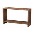 Console en herbe marine naturelle et bois d'acacia de style bohème, étagère ouverte, fabriquée à la main, fabriquée en Indonésie