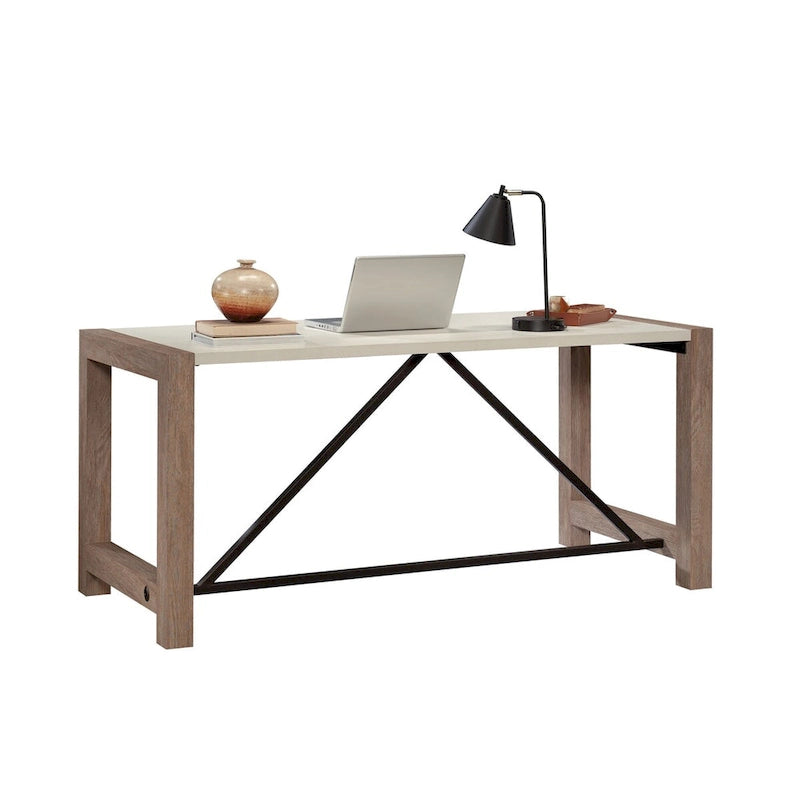 Bureau debout mobile, hauteur réglable 72,4 cm-125,7 cm, surface inclinable, MDF et acier, capacité de 40 kg