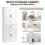 Armoire de salle de bain haute avec tiroirs et étagère réglable