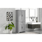 Armoire de salle de bain haute avec tiroirs et étagère réglable