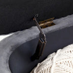 Banc de rangement pour chambre à coucher, banc de bout de lit ovale en velours capitonné avec pieds en métal doré, banc ottoman de rangement 50