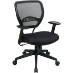 Fauteuil de bureau bas à dossier, noir, hauteur réglable