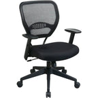 Fauteuil de bureau bas à dossier, noir, hauteur réglable