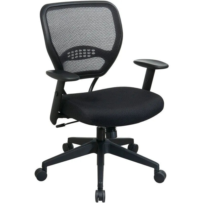 Fauteuil de bureau bas à dossier, noir, hauteur réglable